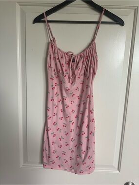 NWOT Pink Cherry Print Dress - Small
